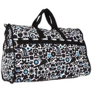 NWOT LeSportSac Boston Bag Medium Weekender - Nature Bluebird/Wildlife Print